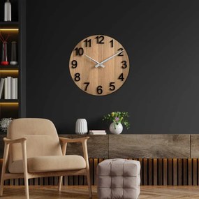 Dubové hodiny na stenu s veľkými číslicami I SENTOP MAS017-natural3041-hands/silver