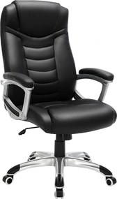 Ergonomická kancelárska stolička, výškovo nastaviteľná otočná stolička, čierna