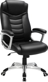 Ergonomická kancelárska stolička, výškovo nastaviteľná otočná stolička, čierna