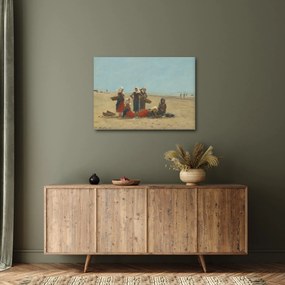 Obraz - Eugène Boudin, Women on the Beach at Berck, reprodukcia (70x50 cm)
