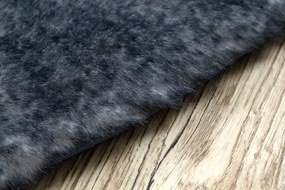 Okrúhly prateľný koberec LAPIN shaggy protišmykový , slonová kosť / čierna Veľkosť: kruh 100 cm