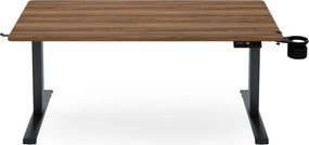 Elektrický stôl s reguláciou výšky ergonomický antracitový/orech,1400x700 mm: ARIA