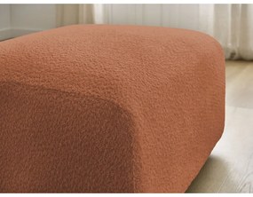 Oranžová podnožka z textílie bouclé Tina – Bobochic Paris