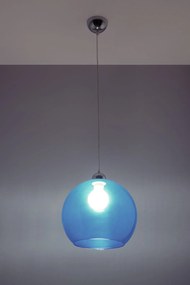 SOLLUX LIGHTING Závesné osvetlenie BALL, 1x E27, 60W, 30cm, guľaté, modré