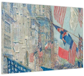 Sklenený obraz - Childe Hassam, Allies day, reprodukcia (70x50 cm)