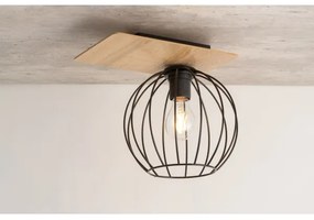 Prisadený luster CYBER 1xE27/60W/230V drevo/čierna