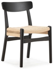 Čierne jedálenské stoličky v súprave 2 ks z kaučukového dreva Biel – MOME