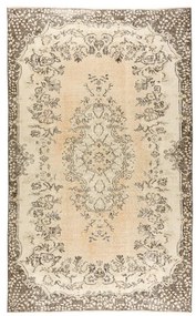 Ručne tkaný vlnený koberec Vintage 10313 ornament / kvety, béžový / zelený