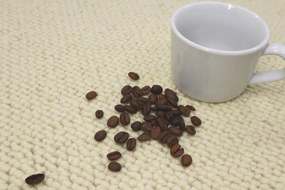 Avanti, Koberec metráž Alfawool 86 biely, na mieru, šíře 4m,5m, béžová, ab (mriežka), obývacia izba