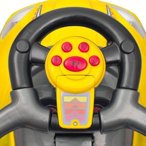 Detské odrážadlo s vodiacou tyčou 3v1 Baby Mix Mega Car Žlté