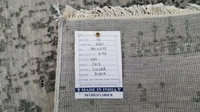 Diamond Carpets India, Ručne viazaný kusový koberec Diamond DC-JK 1 silver / black, 180x275, šedá, chodba / predsieň