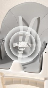 Stolička na kŕmenie KDK03 4v1 sivá + podbradník a kolieska ZDARMA