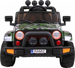 Ramiz Full Time 4WD terénne auto pre deti Moro farba + pohon 4x4 + diaľkové ovládanie + LED audio + úložný priestor
