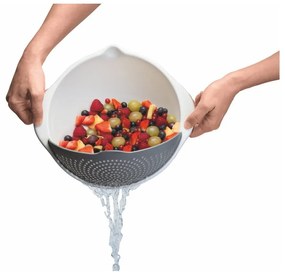 Biela miska s cedidlom 2v1 Metaltex, Ø 28 cm