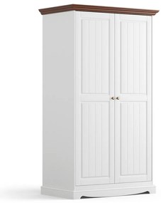 PROXIMA.store - Rustikálna šatníkoa skriňa 2.0 - BELLUNO ELEGANTE FARBA: biela - orech