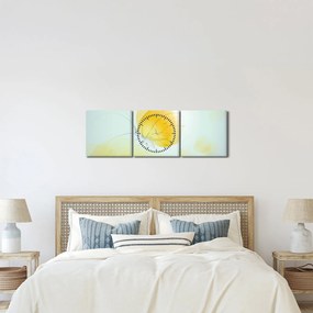 Obraz - Žltý motýľ (s hodinami) (90x30 cm)