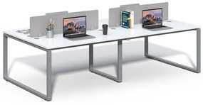 Kancelárska súprava pre 4 osoby Houseland Prime Max 02 280 cm biela