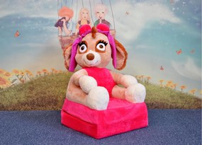 Detské plyšové rozkladacie kresielko PSÍK - ružové