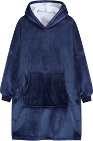 Deka s rukávmi HOODIE námornícka modrá