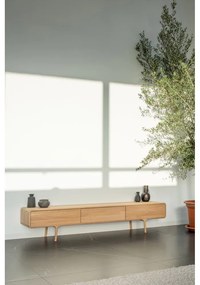 TV komoda z masívneho dubového dreva s 3 zásuvkami Gazzda Fawn