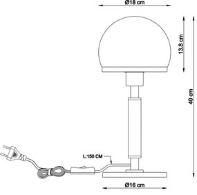 Globo 21954S - Stolná lampa HAKU 1xE27/40W/230V čierna/hnedá