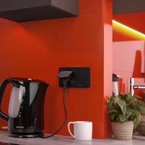 Solight 5B323B - Vonkajšia vstavaná podlahová dvojzásuvka IP55 čierna obdĺžnikový