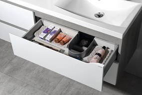 Sapho Sapho, WAVE dvojumývadlová skrinka 149,7x50x47,8cm, biela/dub strieborný (WA152), WA150-3011