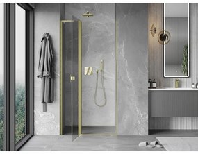 Mexen Mist L, výklopné sprchové dvere 105 cm, číre sklo, zlatá matná, 8A4L-105-000-55-00