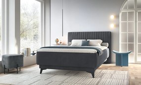 Postel Kalla 140x200 cm, tmavo šedá látka