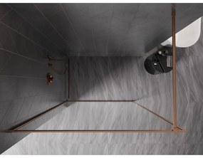 Mexen Kioto-F, sprchová zástena s rámom 95 x 202 cm, 8 mm číre sklo, profil medená matná, 800-095-104-65-00
