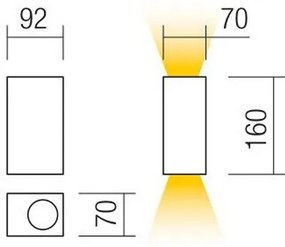 Redo 90152 - Vonkajšie nástenné svietidlo PUNTA 2xGU10/7W/230V IP44