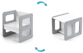 Detský stôl Stella 3v1 sivý so stoličkou