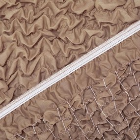 Bielastické poťahy FUCO biobavlna orieškové trojkreslo (š. 170 - 220 cm)