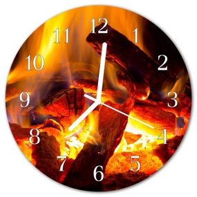 Nástenné sklenené hodiny Požiarne fi 30 cm