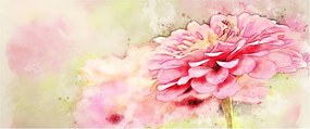 Obraz - Ružový kvet, aquarel (120x50 cm)