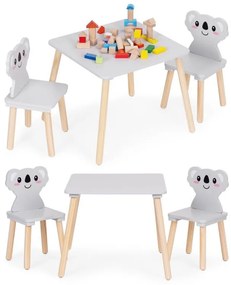 Detský nábytok – stolík a 2 stoličky s opierkami v tvare koaly