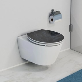 Eisl Sanitär WC sedátko MDF Soft Close Black Stone High Gloss 80535