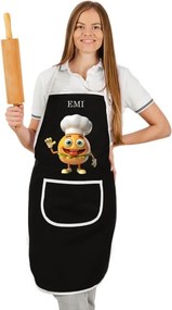 Kuchynská zástera Burger EMI, čierna