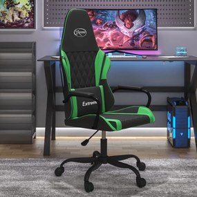 Masážna herná stolička čierna a zelená umelá koža 345536