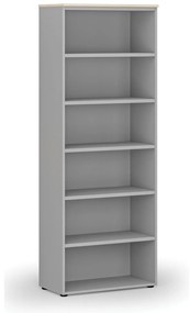 Kancelársky regál PRIMO GRAY, 800 x 420 x 2128 mm, sivá/breza