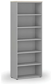 Kancelársky regál PRIMO GRAY, 800 x 420 x 2128 mm, sivá/breza