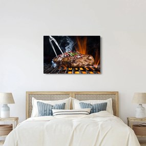 Obraz steaku na grile (90x60 cm)