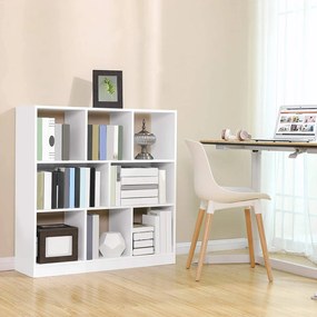 Knižnica, polica na knihy s otvorenými priehradkami, biela