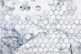 Obraz - Mramorované hexagóny (90x60 cm)