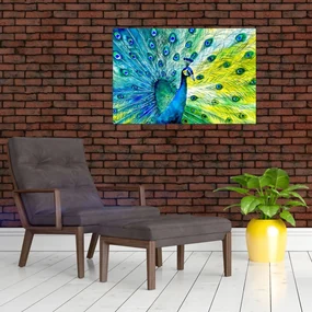 Obraz páva (90x60 cm)