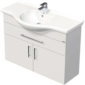 Kúpeľňová skrinka s umývadlom LANDAU Ideal 105 cm biela