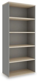 Vysoká skriňa SimpleOffice 80 x 40 x 180 cm, dub svetlý / sivá