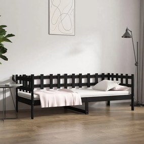 Denná posteľ čierna 90x200 cm borovicový masív