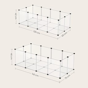 Ohrádka pre domáce a malé zvieratá s podlahou, plastová klietka, biela
