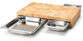 Continenta C4028 - SADA 1x Kuchynská doska na krájanie 50x32,5 cm + 3x misa gumovník